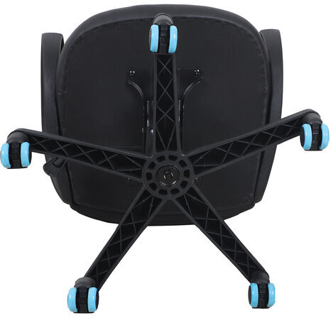 Кресло компьютерное BRABIX "Flame GM-004", экокожа, черное/голубое, 532498