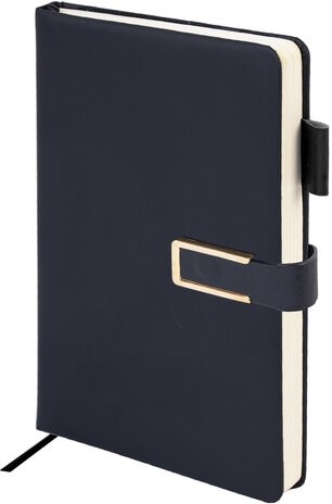 Ежедневник недатированный А5 143х210мм BRAUBERG Deluxe, под кожу, магнит 160л, черный, 117414, 117141
