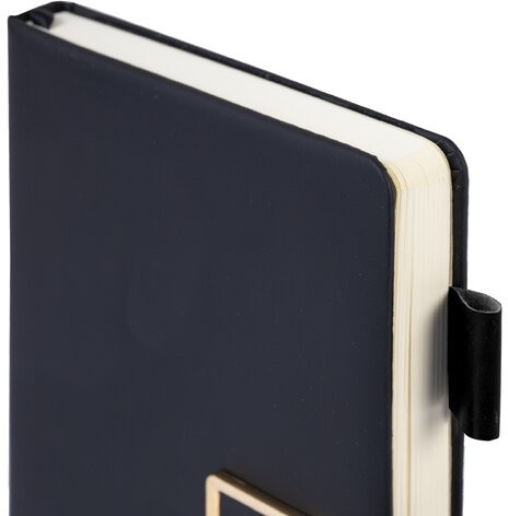 Ежедневник недатированный А5 143х210мм BRAUBERG Deluxe, под кожу, магнит 160л, черный, 117414, 117141