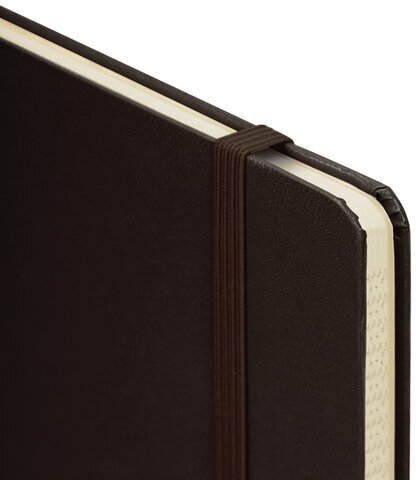 Блокнот А5 (148x218 мм), BRAUBERG "Metropolis", балакрон, 80 л., резинка, клетка, коричневый, 111586