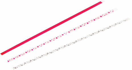 Закладки-ляссе фактурные для книг А4 (длина 38 см) "LOVE", клейкий край, 3 ленты, ПИФАГОР, 112968