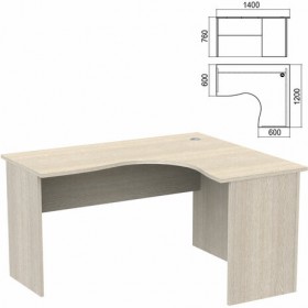 Стол компактный &quot;Арго&quot;, 1400х1200х760 мм, правый, ясень шимо (КОМПЛЕКТ)