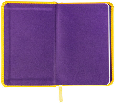 Ежедневник датированный 2023 МАЛЫЙ ФОРМАТ 100х150 мм А6, BRAUBERG "Rainbow", под кожу, желтый, 113926