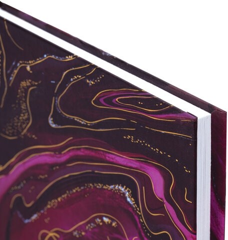 Блокнот А5 (134х206 мм), 80 л., твёрдый, клетка, фольга, STAFF, "Marble", 114429