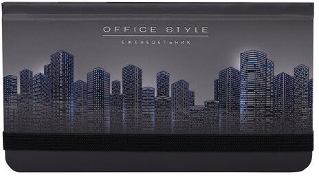 Еженедельник недатированный с резинкой (171х93 мм), BRAUBERG, твердый, УФ-ЛАК, 64 л., "Night City", 114575