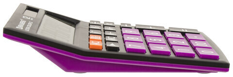 Калькулятор настольный BRAUBERG ULTRA COLOR-12-BKPR (192x143 мм), 12 разрядов, двойное питание, ЧЕРНО-ФИОЛЕТОВЫЙ, 250501