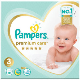 Подгузники, 114 шт., PAMPERS (Памперс) &quot;Premium Care&quot;, размер 3 (6-10 кг), 1210791