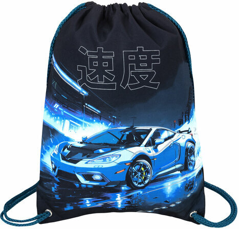 Мешок для обуви BRAUBERG PREMIUM, карман, подкладка, светоотражайка, 43х33 см, Night race, 272425