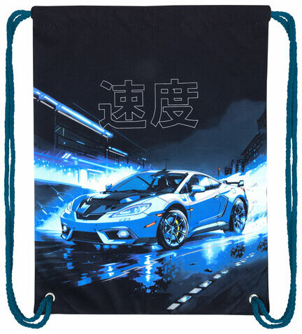 Мешок для обуви BRAUBERG PREMIUM, карман, подкладка, светоотражайка, 43х33 см, Night race, 272425