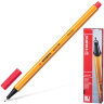 Ручка капиллярная (линер) STABILO "Point 88", НЕОНОВАЯ КРАСНАЯ, корпус оранжевый, линия письма 0,4 мм, 88/040