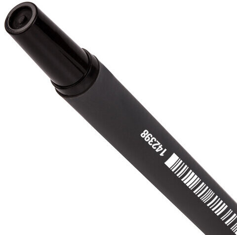 Ручка шариковая STAFF "EVERYDAY" BP-191, ЧЕРНАЯ, корпус прорезиненный черный, узел 0,7 мм, линия письма 0,35 мм, 142398