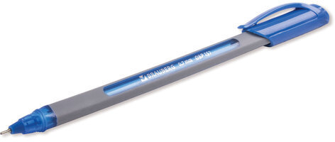 Ручка шариковая масляная BRAUBERG "Extra Glide Soft Grey", СИНЯЯ, узел 0,7 мм, линия письма 0,35 мм, 142929