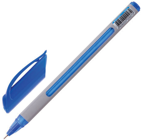 Ручка шариковая масляная BRAUBERG "Extra Glide Soft Grey", СИНЯЯ, узел 0,7 мм, линия письма 0,35 мм, 142929