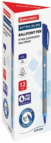 Ручка шариковая масляная BRAUBERG "Extra Glide Soft Grey", СИНЯЯ, узел 0,7 мм, линия письма 0,35 мм, 142929