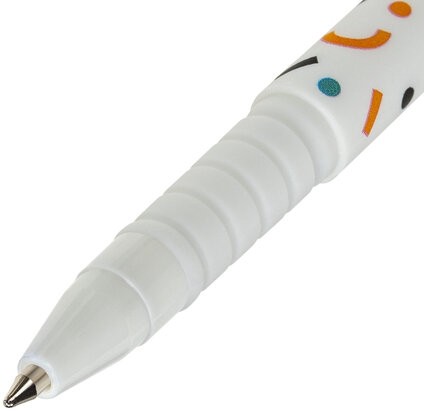 Ручка шариковая BRAUBERG SOFT TOUCH GRIP "CONFETTI", СИНЯЯ, мягкое покрытие, узел 0,7 мм, 143723