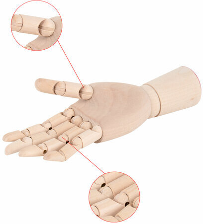 Манекен художественный "РУКА" правая, высота 18 см, дерево, BRAUBERG ART CLASSIC, 192515