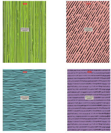 Тетрадь А4, 96 л., HATBER, гребень, клетка, обложка картон, "Simple design" (4 вида), 96Т4В1гр
