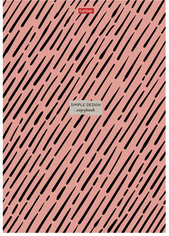 Тетрадь А4, 96 л., HATBER, гребень, клетка, обложка картон, "Simple design" (4 вида), 96Т4В1гр