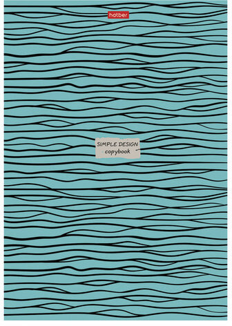 Тетрадь А4, 96 л., HATBER, гребень, клетка, обложка картон, "Simple design" (4 вида), 96Т4В1гр