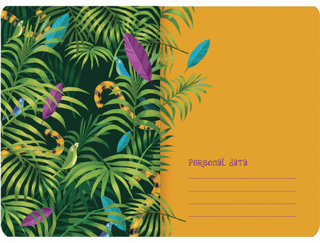 Тетрадь 40 л. в клетку обложка SoftTouch, бежевая бумага 70 г/м2, сшивка, А5 (147х210 мм), ТРОПИКИ, BRAUBERG, 403774