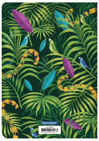 Тетрадь 40 л. в клетку обложка SoftTouch, бежевая бумага 70 г/м2, сшивка, А5 (147х210 мм), ТРОПИКИ, BRAUBERG, 403774