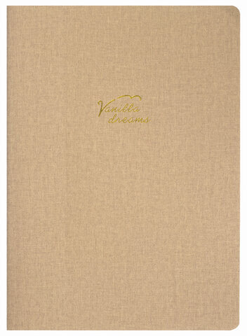 Тетрадь 60 л. в клетку обложка кожзам под лён, сшивка, B5 (179х250мм), БЕЖЕВЫЙ, BRAUBERG PASTEL, 403874