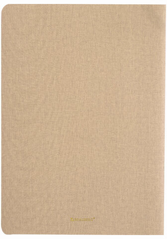 Тетрадь 60 л. в клетку обложка кожзам под лён, сшивка, B5 (179х250мм), БЕЖЕВЫЙ, BRAUBERG PASTEL, 403874