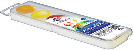 Краски акварельные ЛУЧ "Классика", 6 цветов, медовые, без кисти, пластиковая коробка, 19С1282-08