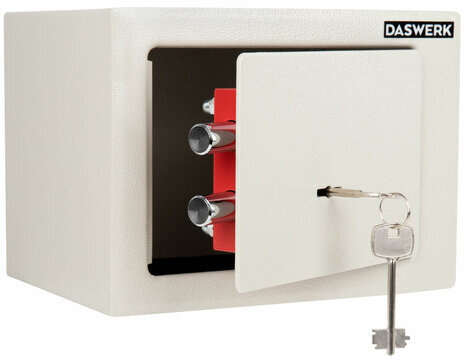 Сейф мебельный DASWERK SC-170KL (170х230х170 мм), ключевой замок, бежевый, 291339
