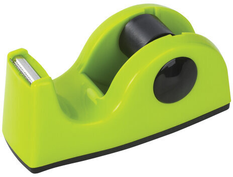 Диспенсер для клейкой ленты BRAUBERG настольный, утяжеленный, средний, салатовый, 11,8х5х5 см, 440143