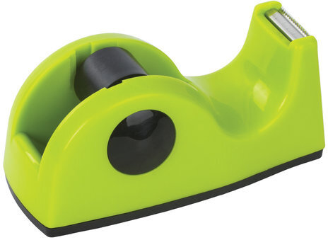 Диспенсер для клейкой ленты BRAUBERG настольный, утяжеленный, средний, салатовый, 11,8х5х5 см, 440143