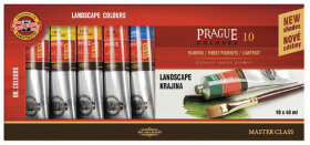 Краски масляные художественные KOH-I-NOOR &quot;Prague&quot;, пейзажная палитра, 10 цветов по 40 мл, 01617S1002KS