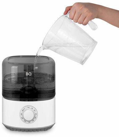 Увлажнитель воздуха BQ (БИ-КЬЮ) HDR2000, объем бака 2,5 л, 25 Вт, белый/черный, 86196446