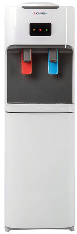 Кулер для воды HOT FROST V115CE, напольный, НАГРЕВ/ОХЛАЖДЕНИЕ ЭЛЕКТРОННОЕ, шкаф, 2 крана, белый, 120211505