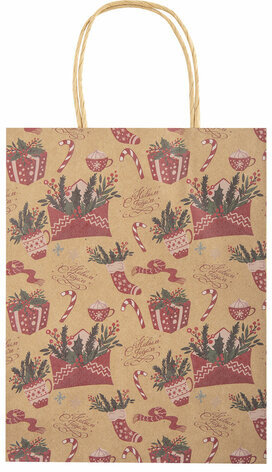 Пакет подарочный КОМПЛЕКТ 10 штук новогодний 18x10x23 см, "Письмо Деду Морозу", ЗОЛОТАЯ СКАЗКА, 592127