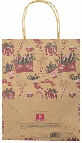 Пакет подарочный КОМПЛЕКТ 10 штук новогодний 18x10x23 см, "Письмо Деду Морозу", ЗОЛОТАЯ СКАЗКА, 592127