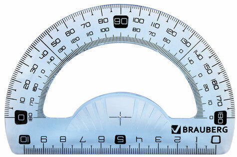 Набор чертежный BRAUBERG "EXTRA" (линейка 30 см, 2 угольника, транспортир), тонированный голубой, 210747