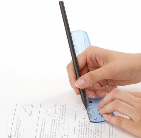 Набор чертежный BRAUBERG "EXTRA" (линейка 30 см, 2 угольника, транспортир), тонированный голубой, 210747