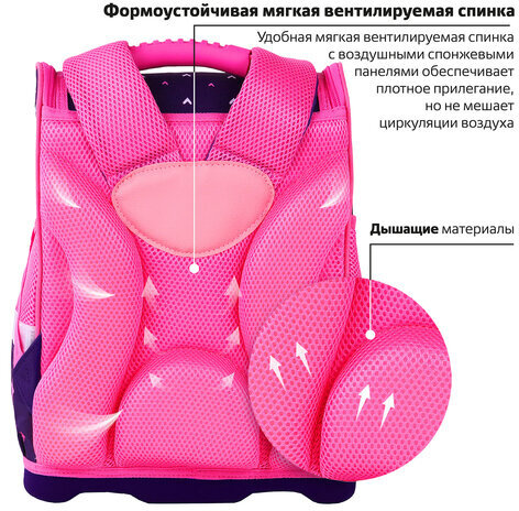 Ранец ЮНЛАНДИЯ WISE, 1 отделение, 3 кармана, устойчивое дно, "Little friends", 37x29х15 см, 271397