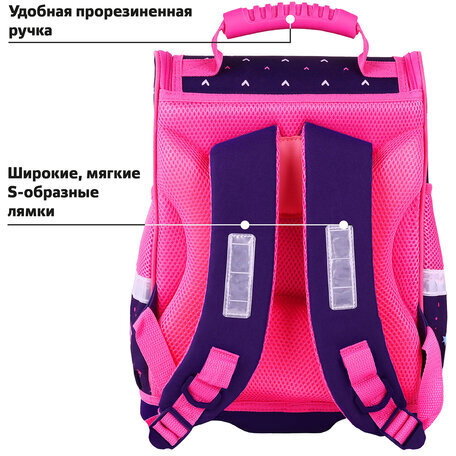 Ранец ЮНЛАНДИЯ WISE, 1 отделение, 3 кармана, устойчивое дно, "Little friends", 37x29х15 см, 271397