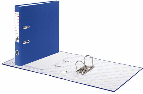 Папка-регистратор BRAUBERG с покрытием из ПВХ, 50 мм, синяя (удвоенный срок службы), 220888