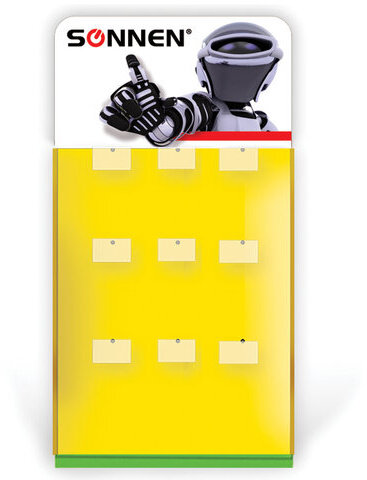 Дисплей для размещения товара настольный SONNEN, 65x35x21 см, 9 крючков, металл, 504996