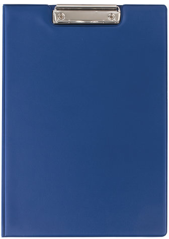 Папка-планшет BRAUBERG, А4 (340х240 мм), с прижимом и крышкой, картон/ПВХ, РОССИЯ, синяя, 221489