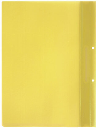Скоросшиватель пластиковый с перфорацией STAFF, А4, 100/120 мкм, желтый, 271716