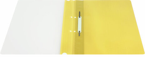 Скоросшиватель пластиковый с перфорацией STAFF, А4, 100/120 мкм, желтый, 271716