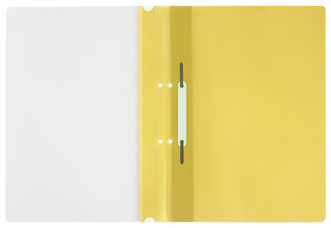 Скоросшиватель пластиковый с перфорацией STAFF, А4, 100/120 мкм, желтый, 271716