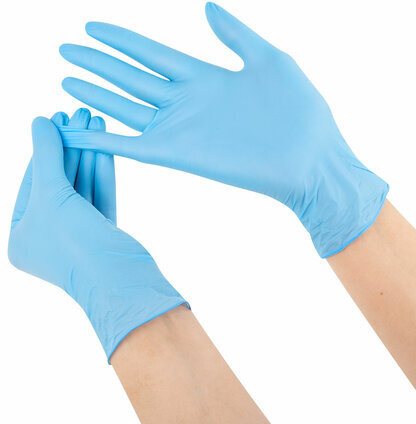 Перчатки нитриловые смотровые SFM Supersoft, Германия, 100 пар (200 штук), размер L (большой)