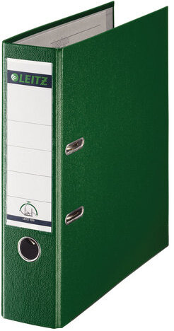 Папка-регистратор LEITZ, механизм 180°, покрытие пластик, 80 мм, зеленая, 10101255, 10101255P