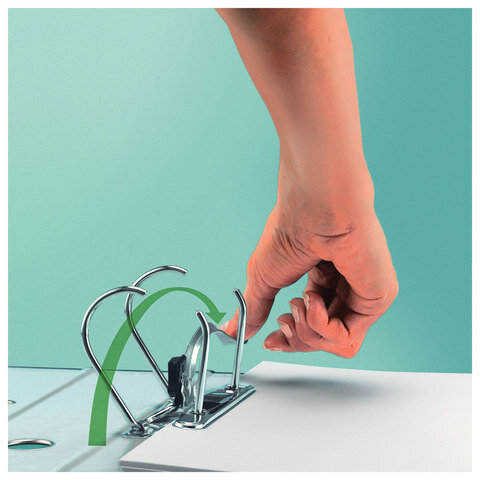 Папка-регистратор LEITZ, механизм 180°, покрытие пластик, 80 мм, зеленая, 10101255, 10101255P