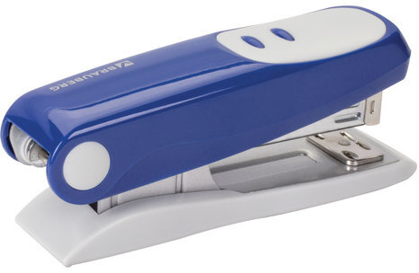 Степлер №24/6, 26/6 BRAUBERG "Germanium", до 20 листов, синий, ГАРАНТИЯ 5 ЛЕТ, 226577